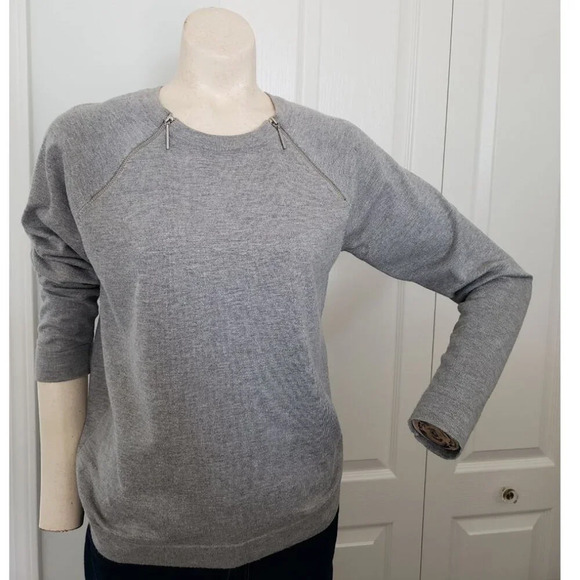 Mohito Gray Zipper Neck Sweater  Funky Off shoulder - Picture 2 of 11
